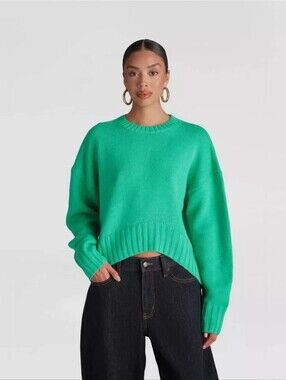 KBB by Kahlana Women's The Asymmetric Sweater, Green Size L